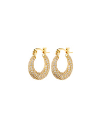 Pave Mini Martina Hoops- Gold View 1
