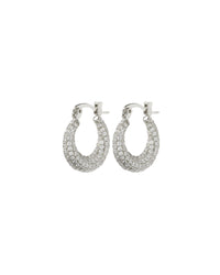 Pave Mini Martina Hoops- Silver View 1