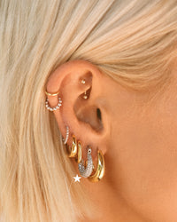 Pave Mini Martina Hoops- Silver View 4