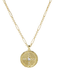 Pave Polaris Charm Necklace- Gold View 1