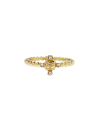 Pave Punk Stud Ring- Gold View 1