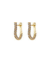 Pave Riviera Huggies- Gold