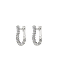 Pave Riviera Huggies- Silver View 1