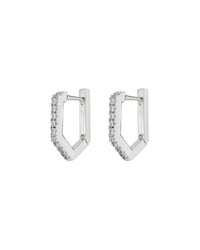 Pave Rosa Huggies- Silver