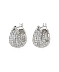 Pave Serena Huggies- Silver View 1