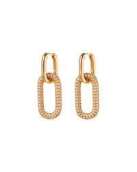 Pave Simone Loop Hoops- Gold