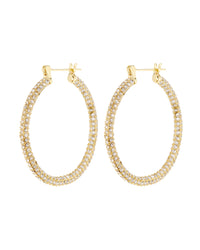 Pave Skinny Amalfi Hoops- Gold View 1