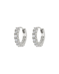 Pave Sofia Huggies- Silver View 1