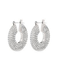 Pave Stefano Hoops- Silver View 1