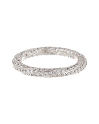 Pave Twisted Ring- Silver View 1