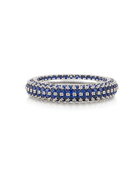 Pave Amalfi Ring- Blue Sapphire- Silver View 1