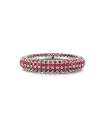 Pave Amalfi Ring- Ruby Red- Silver View 1