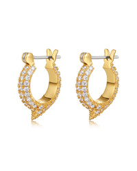 Pave Thorn Huggies- Gold View 1