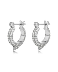 Pave Thorn Huggies- Silver