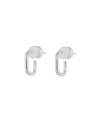 Petite Chain Link Huggies- Silver