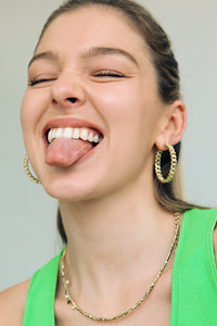 Cuban Link Hoops- Gold View 2