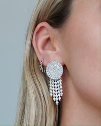 Gloria Diamonte Hoops- Silver View 3