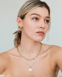 Mini Cuban Link Hoops- Gold View 5