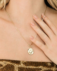 Punk Stud Coin Necklace- Gold view 2