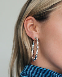 Starlight Charm Hoops- Silver View 2