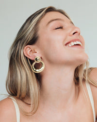 Dree Studded Statement Hoops- Gold View 4