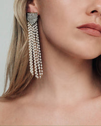Pearl Chainmaille Statement Hoops- Silver view 2