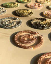 Pave Amalfi Hoops- Rose Gold- Light Peach View 7