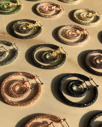 Pave Amalfi Hoops- Gold- Jet View 8