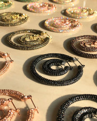 Pave Amalfi Hoops- Gunmetal- Jet View 7