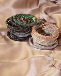 Pave Amalfi Hoops- Rose Gold- Rainbow Crystal View 4