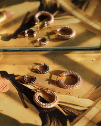 Pave Amalfi Huggies- Rose Gold- Jet View 5