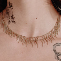 The Chain Fringe Necklace- Gold View 2