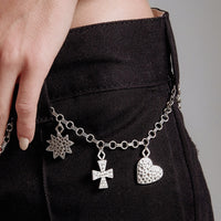 The Hammered Charm Necklace- Rose Gold View 3