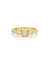 Pyramid Stud Ring Set- Gold view 2