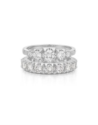 Pyramid Stud Ring Set- Silver View 1