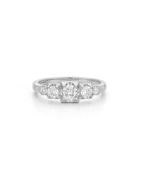 Pyramid Stud Ring Set- Silver View 2
