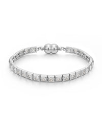 Pyramid Stud Tennis Bracelet- Silver