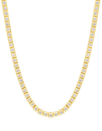 Pyramid Stud Tennis Necklace- Gold View 1