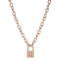 Evil Eye Padlock Necklace- Rose Gold View 1