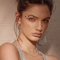 Dotted Heart Statement Earrings- Silver View 7