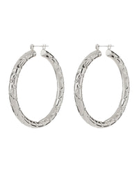 Quilted Amalfi Hoops- Silver View 1