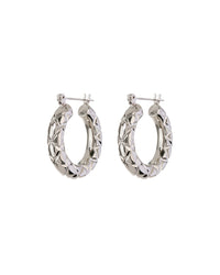 Quilted Baby Amalfi Hoops- Silver View 1