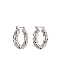 Quilted Baby Amalfi Hoops- Silver