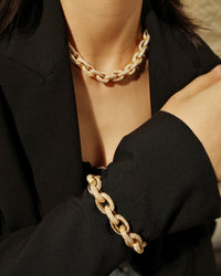 Ozzie Pave Chain Necklace- Gold View 9