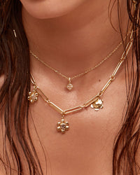 Diamond Charm Necklace- Silver view 2