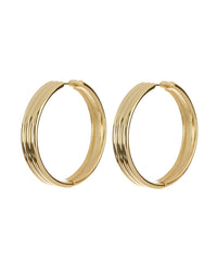 Ridged Band Hoops- Gold