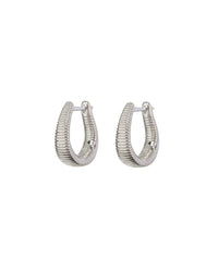 Ridged Cuvee Hoops- Silver View 1