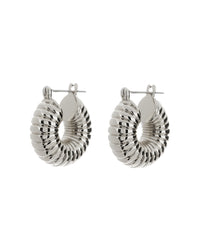 Ridged Mini Donut Hoops- Silver