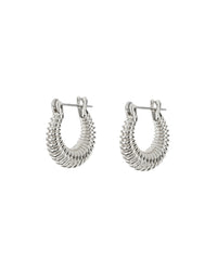 Ridged Mini Martina Hoops- Silver View 1