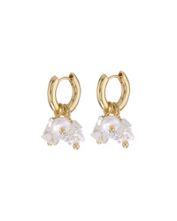 Rock Candy Pearl Huggies- Gold View 1